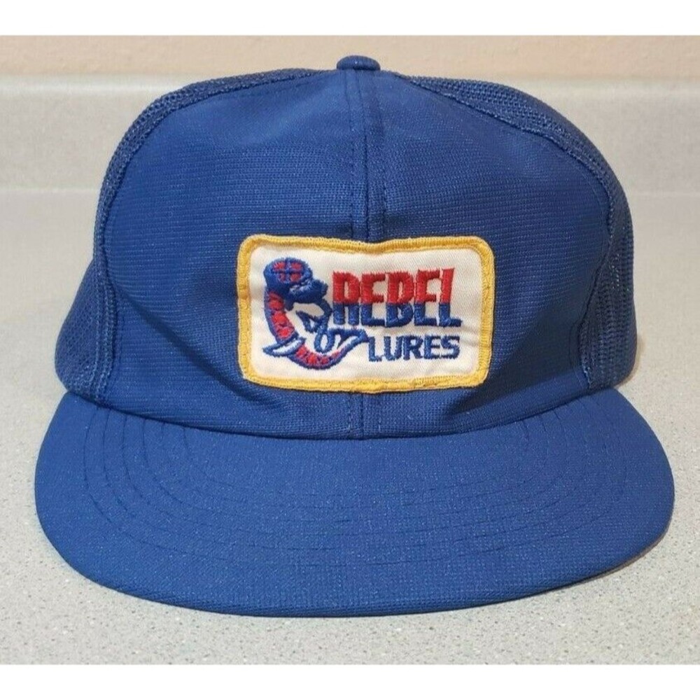Vintage Rebel Lures Patch Snapback Mesh Trucker Hat Young An (Blue)
